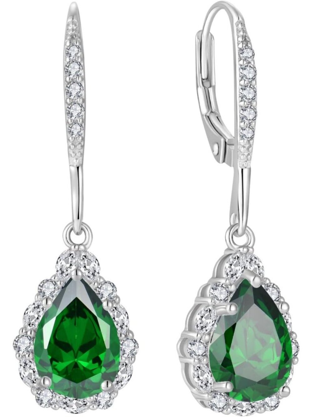 Elegant 925 Sterling Silver Dangle Drop Earrings with Birthstone for Women